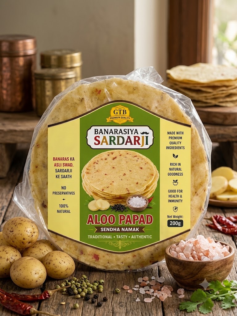 Banarasiya Aloo Papad with Sendha Namak