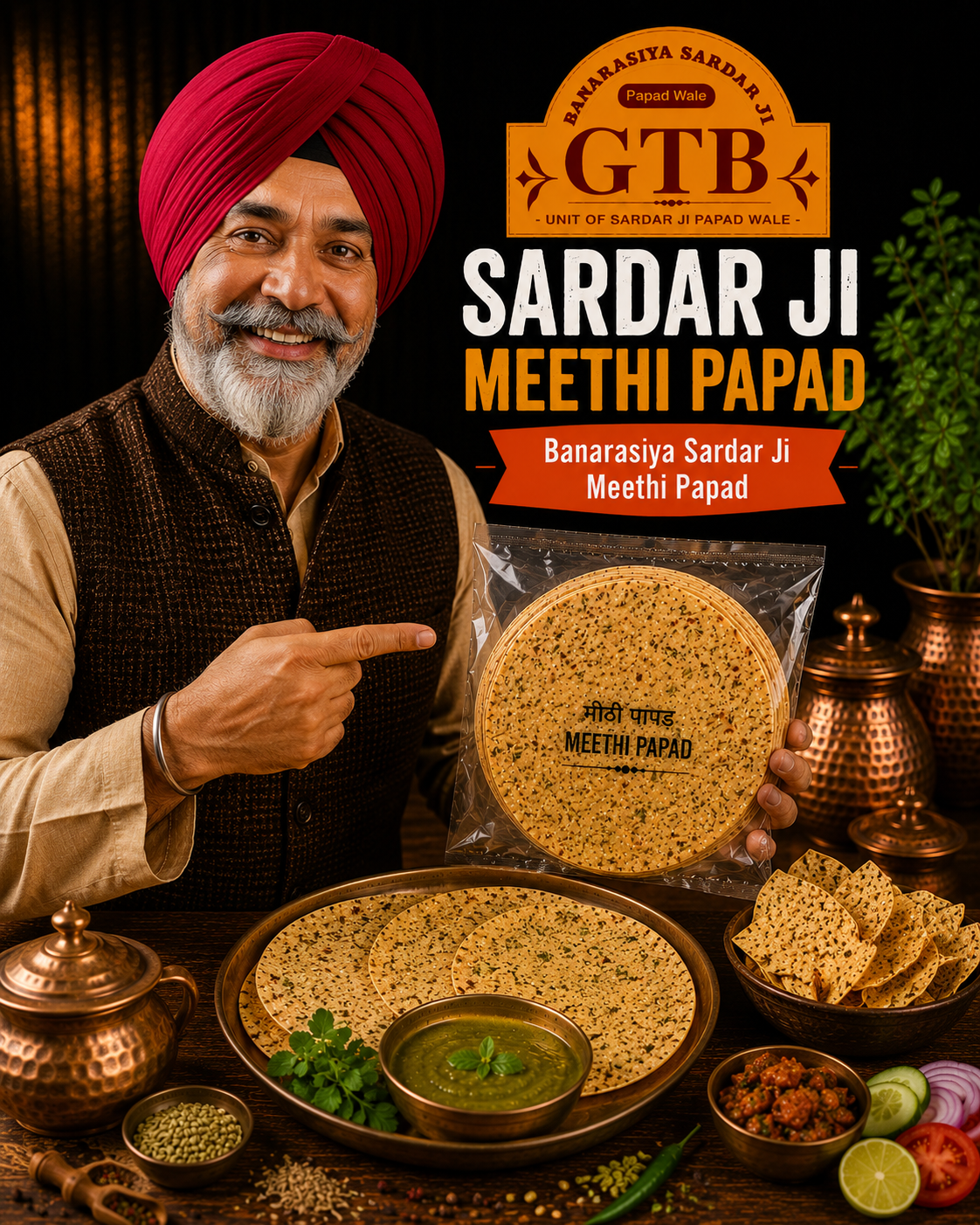 Banarasi Channa Methi Papad (Fenugreek Papad)