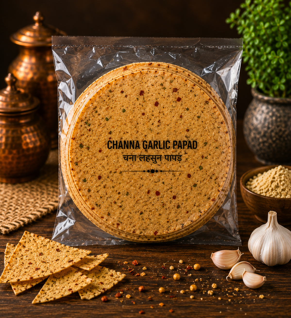 Banarasi Chana Garlic Papad