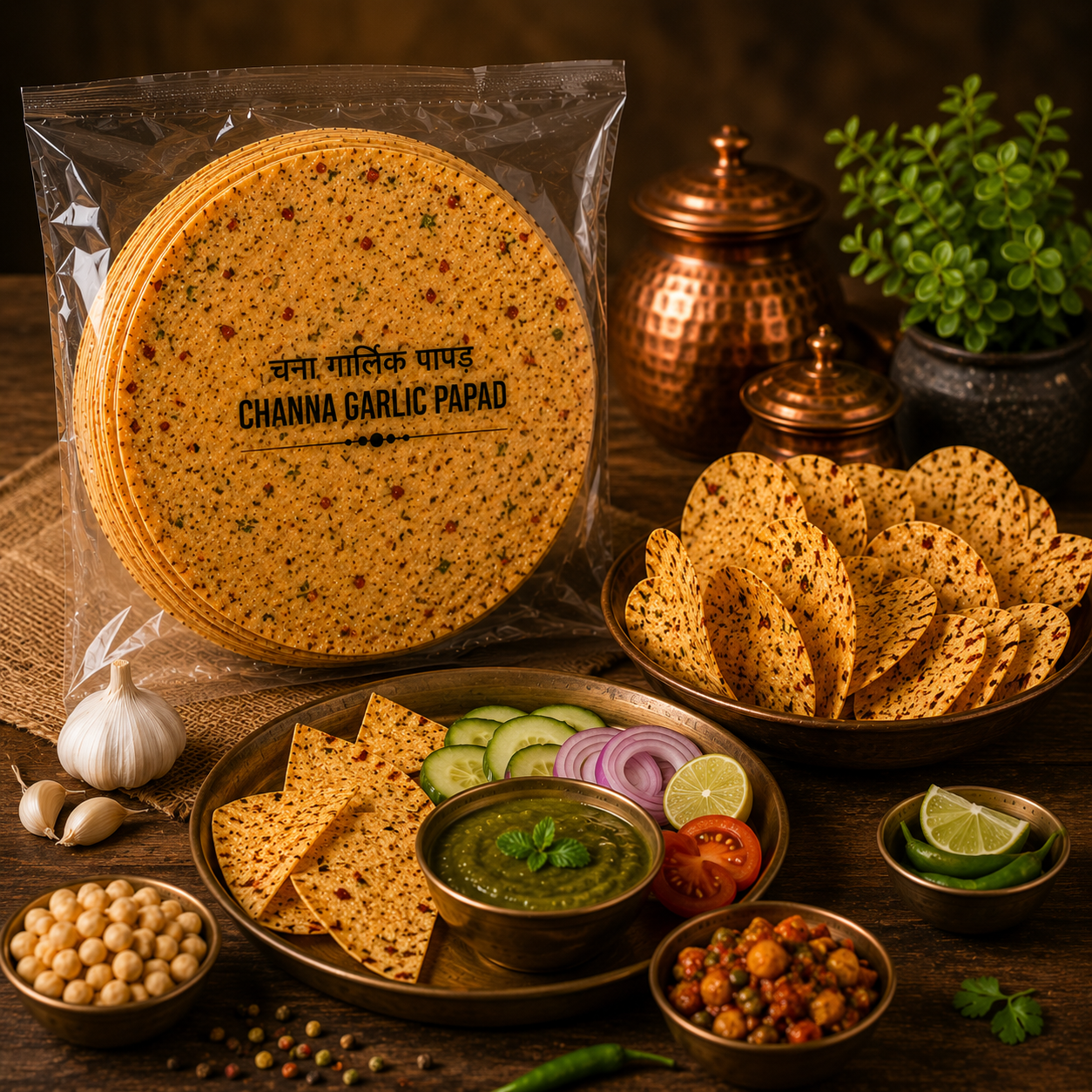 Banarasi Chana Garlic Papad